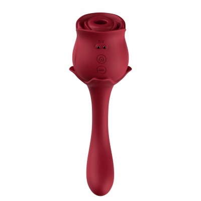 Stymulator Blossom Red - ssanie łechtaczki i wibracje punktu G, 170 × 72 × 61,5 mm - 1