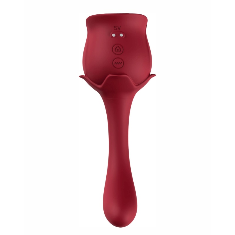 Stymulator Blossom Red - ssanie łechtaczki i wibracje punktu G, 170 × 72 × 61,5 mm - 2
