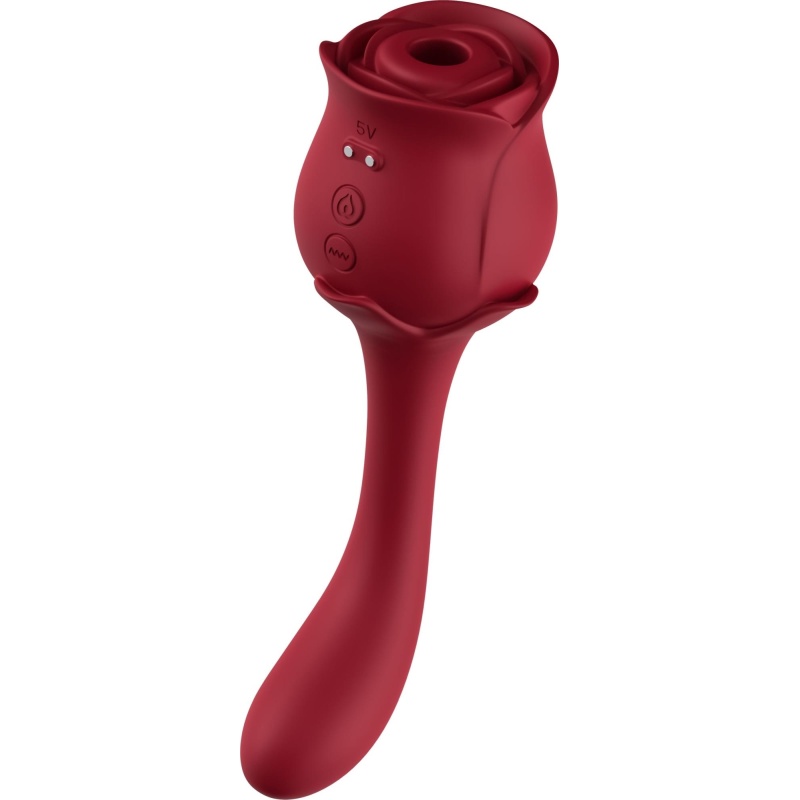 Stymulator Blossom Red - ssanie łechtaczki i wibracje punktu G, 170 × 72 × 61,5 mm - 5