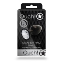 Zatyczka analna Round Gem Butt Plug Small - korpus aluminiowy z akrylowym klejnotem i rozszerzaną podstawą, średnica 2,7 cm, dłu - 2