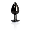 Zatyczka analna Round Gem Butt Plug Small - korpus aluminiowy z akrylowym klejnotem i rozszerzaną podstawą, średnica 2,7 cm, dłu - 7