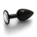 Zatyczka analna Round Gem Butt Plug Small - korpus aluminiowy z akrylowym klejnotem i rozszerzaną podstawą, średnica 2,7 cm, dłu - 8