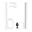 Zatyczka analna Round Gem Butt Plug Small - korpus aluminiowy z akrylowym klejnotem i rozszerzaną podstawą, średnica 2,7 cm, dłu - 9