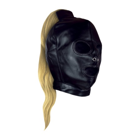 Mask with Blonde Ponytail - Black - 5