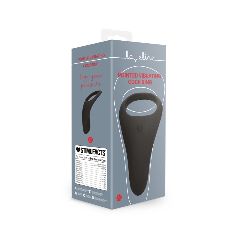 Wibrujący pierścień erekcyjny Pointed Licorice Black - 10 trybów, silikon, 11,1 × 5,7 × 2,9 cm - 8