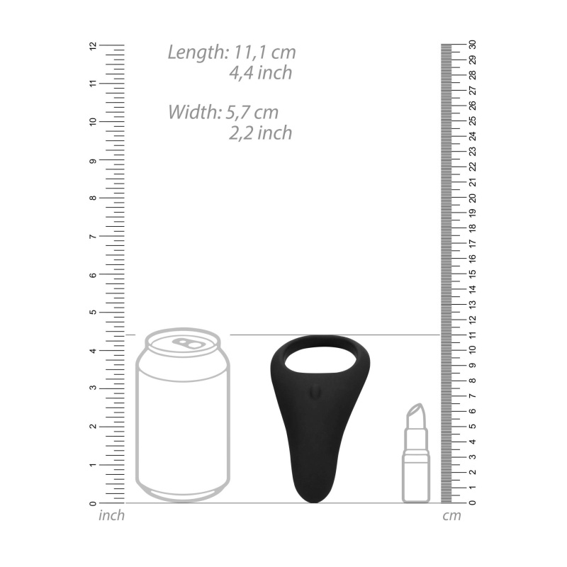 Wibrujący pierścień erekcyjny Pointed Licorice Black - 10 trybów, silikon, 11,1 × 5,7 × 2,9 cm - 10