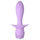 Mini wibrator Cuties Purple 4 z 10 trybami wibracji, ładowaniem przez USB i zatyczką analną, 13,6 cm - 2