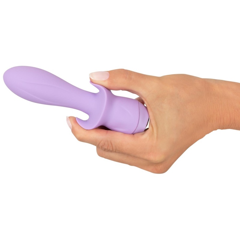 Mini wibrator Cuties Purple 4 z 10 trybami wibracji, ładowaniem przez USB i zatyczką analną, 13,6 cm - 8