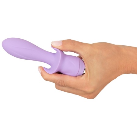 Mini wibrator Cuties Purple 4 z 10 trybami wibracji, ładowaniem przez USB i zatyczką analną, 13,6 cm - 8