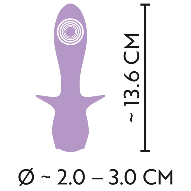 Mini wibrator Cuties Purple 4 z 10 trybami wibracji, ładowaniem przez USB i zatyczką analną, 13,6 cm - 11