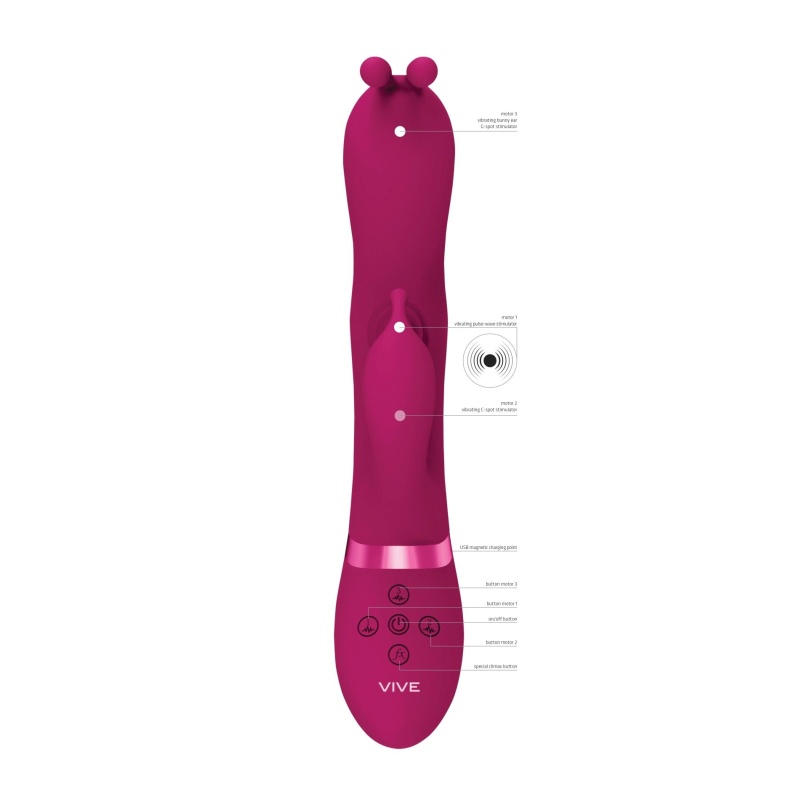 Gada - Vibrating Bunny Ear G-Spot Rabbit with Pulse Wave Shaft - 7