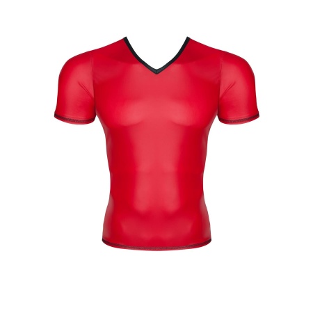 męski t-shirt z wetlooka w serek - 3