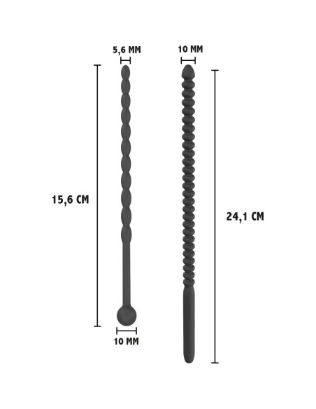 Ribbed Penis Dilator Set 2 pcs Black