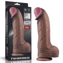 Dwuwarstwowe Dildo Silikonowe 33 cm z Przyssawką Dual Layered Cock XXL - 1