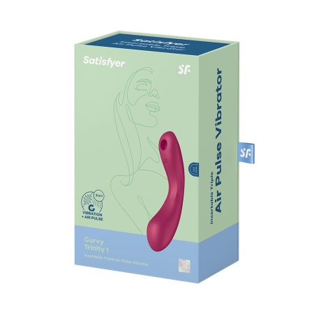 Wibrator Curvy Trinity 1 Red - 2 silniki, fale ciśnienia Air Pulse i wibracja punktu G, długość 17,5 cm - 2