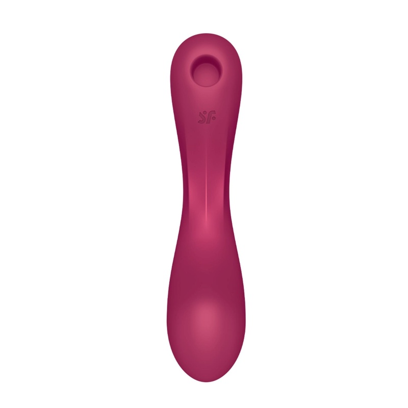 Wibrator Curvy Trinity 1 Red - 2 silniki, fale ciśnienia Air Pulse i wibracja punktu G, długość 17,5 cm - 8