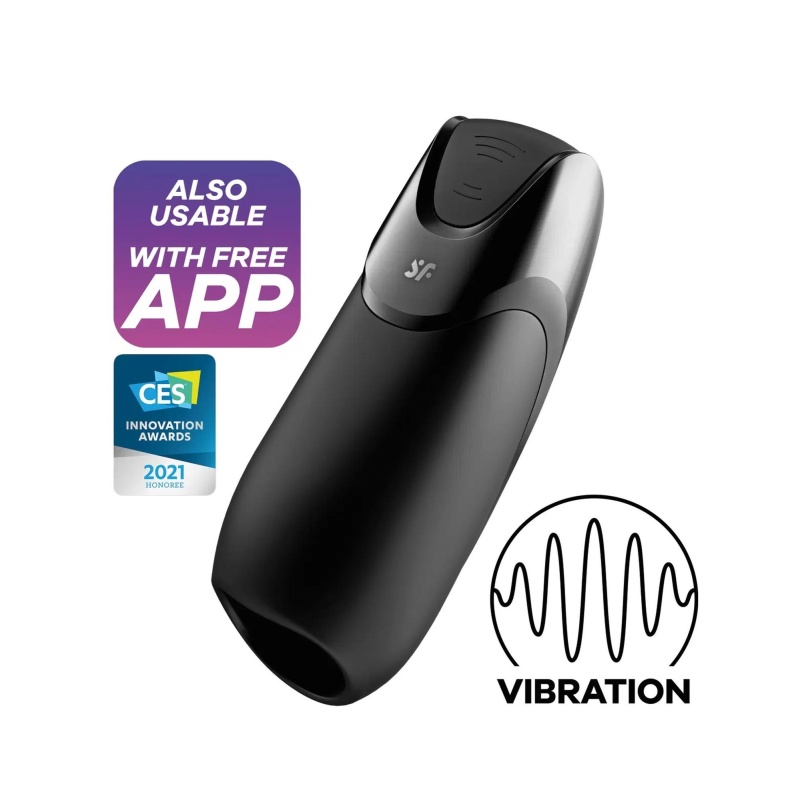 Masturbator Men Vibration+ Connect App z aplikacją i stymulacją żołędzi, 15 cm - 5
