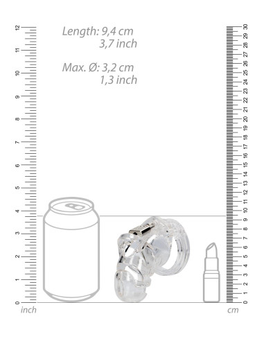 Model 25 - Chastity Cage - 3.5'' / 9 cm - Transparent