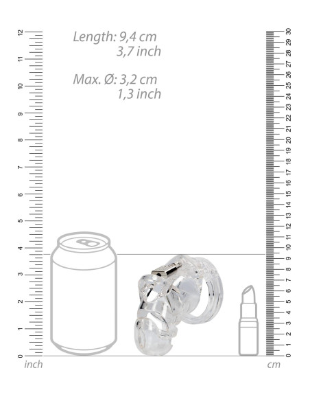 Model 25 - Chastity Cage - 3.5'' / 9 cm - Transparent