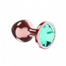 Korek analny Diamond Topaz Shine L Rose Gold - metalowy, z kryształem, 8,3 cm × 3,3 cm - 1