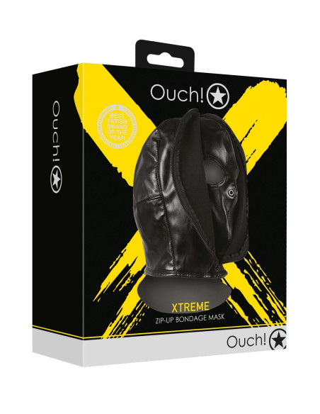 Zip-up Bondage Mask - Black