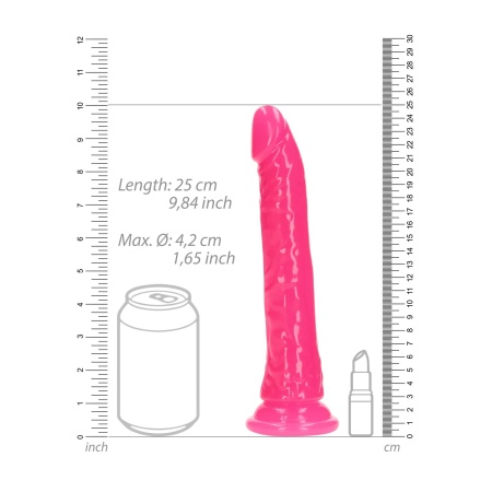 Slim Realistic Dildo with Suction Cup - Glow in the Dark - 9'' / 22,5 cm - 5