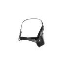 Head Harness with Mouth Cover and Solid Ball Gag - Black - 7