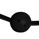 Head Harness with Mouth Cover and Solid Ball Gag - Black - 8