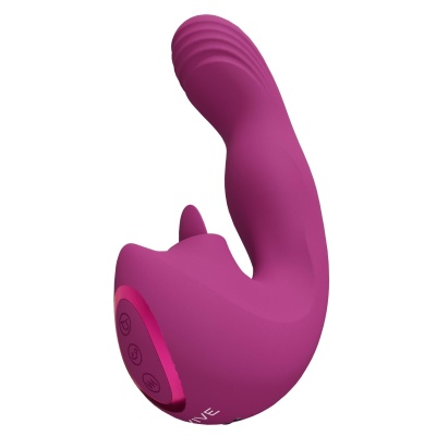 VIVE - Yumi - Rechargeable Triple Motor - G-Spot Finger Motion Vibrator and Flickering Tongue Stimulator - 1