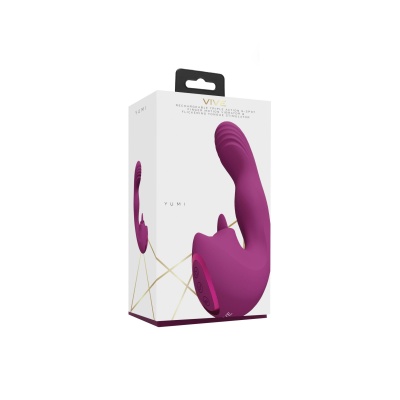 VIVE - Yumi - Rechargeable Triple Motor - G-Spot Finger Motion Vibrator and Flickering Tongue Stimulator - 1 2