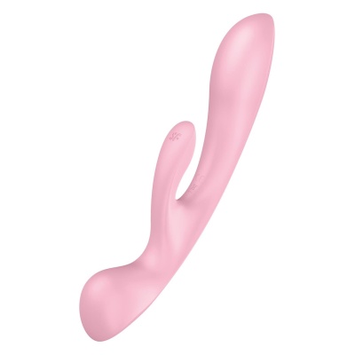 Wibrator Triple Oh różowy - 3 silniki, silikon medyczny, 23,5 cm - 1