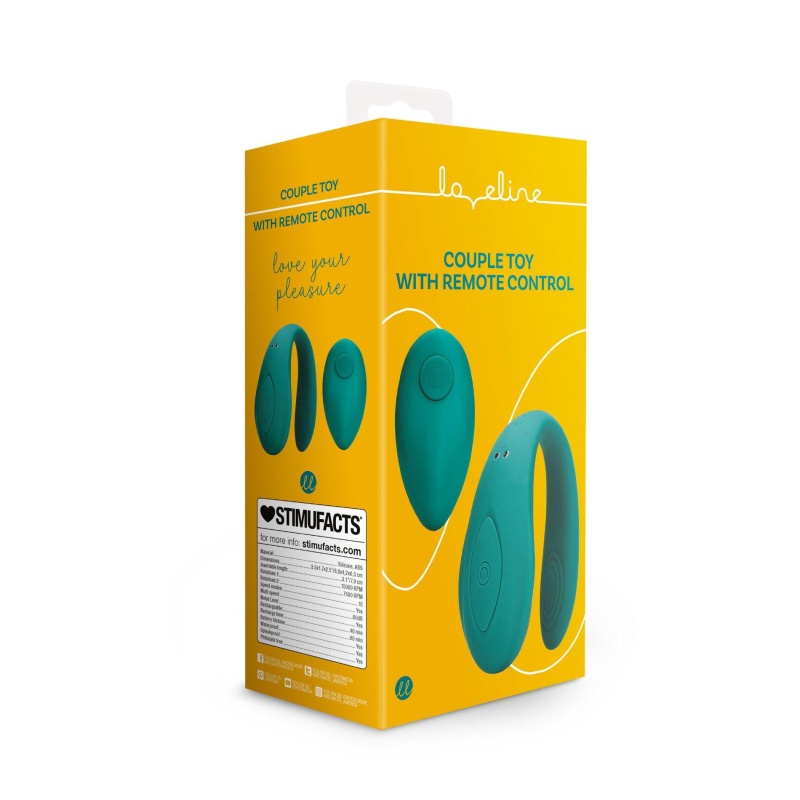 Wibrator dla par Couple Toy ze zdalnym sterowaniem, 2 silniki, średnica 2 cm, długość wprowadzania 7,9 cm - 8