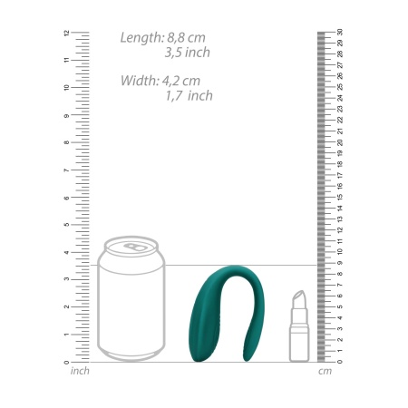 Wibrator dla par Couple Toy ze zdalnym sterowaniem, 2 silniki, średnica 2 cm, długość wprowadzania 7,9 cm - 10
