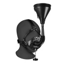 Open Mouth Gag Head Harness with Funnel - Black - 1