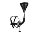 Open Mouth Gag Head Harness with Funnel - Black - 6