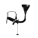 Open Mouth Gag Head Harness with Funnel - Black - 8