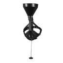 Open Mouth Gag Head Harness with Funnel - Black - 10