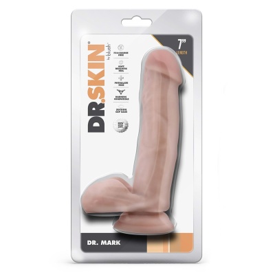Dildo Realistyczne Dr. Skin Dr. Mark z Jądrami i Przyssawką 17,7 cm - 1