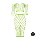 Long Sleeve Crop Top and Long Skirt - Green - 6