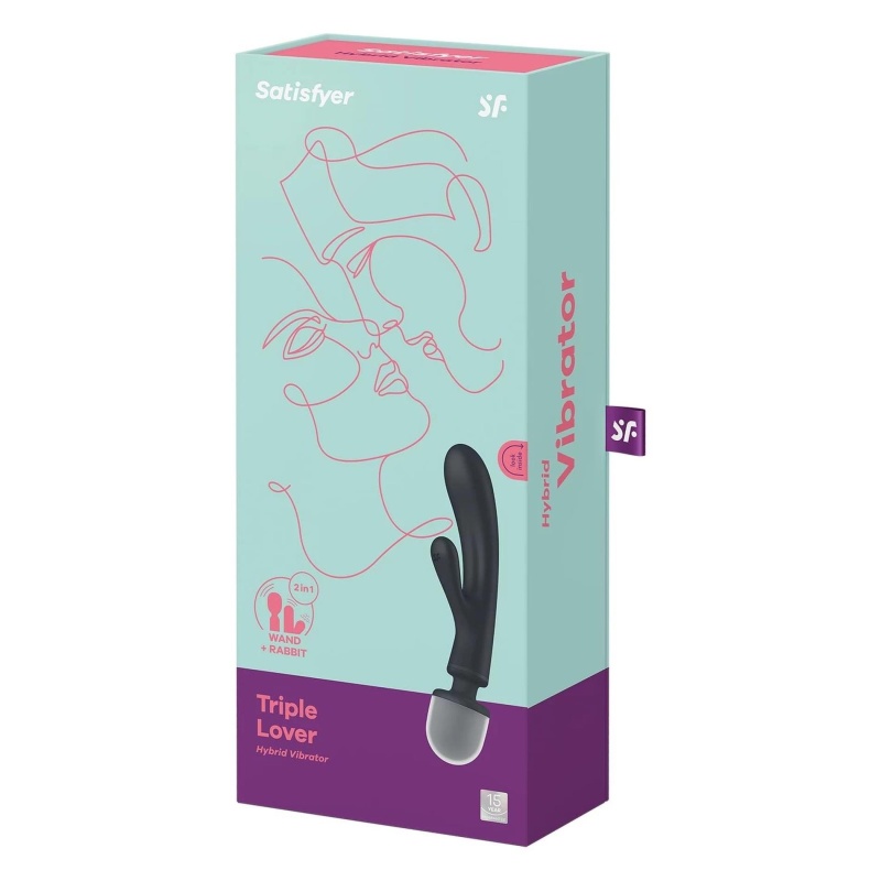 Wibrator Satisfyer Triple Lover Grey - 3 niezależne silniki, stymulacja punktu G i łechtaczki, długość 24 cm - 2