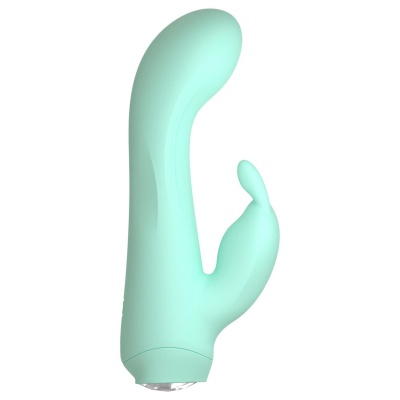 Mini Vibrator Green 4 - elastyczny wibrator typu króliczek z 2 silnikami, 13,6 cm - 1 2