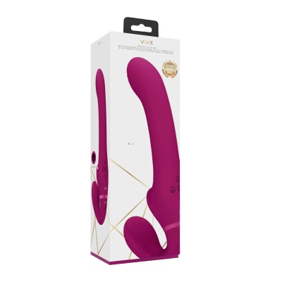 Strap-on bez uprzęży Ai Dual - 3 silniki, fala powietrzna, długość wkładana 14,5 cm - 1 2