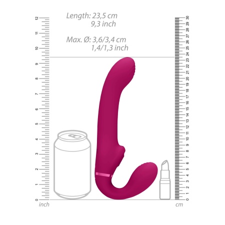 Strap-on bez uprzęży Ai Dual - 3 silniki, fala powietrzna, długość wkładana 14,5 cm - 5