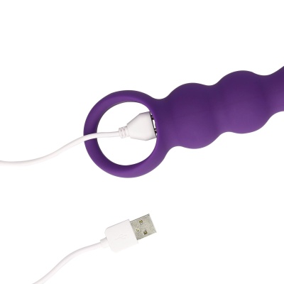 Teardrop Shaped Anal Vibrator - Clear Purple - 1 2
