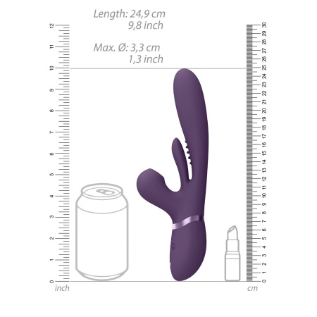 Wibrator wielofunkcyjny Vive Kura z trzema silnikami NG F1, stymulacją punktu G i łechtaczki, 24,9 cm - 7
