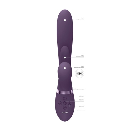 Wibrator wielofunkcyjny Vive Kura z trzema silnikami NG F1, stymulacją punktu G i łechtaczki, 24,9 cm - 8
