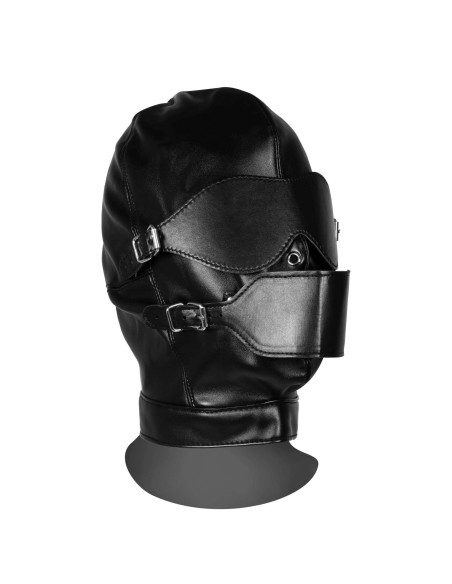 Blindfolded Mask with Breathable Ball Gag - Black