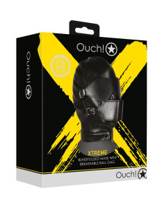 Blindfolded Mask with Breathable Ball Gag - Black 2