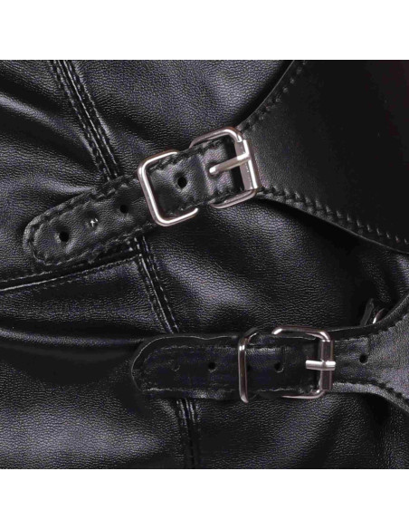 Blindfolded Mask with Breathable Ball Gag - Black