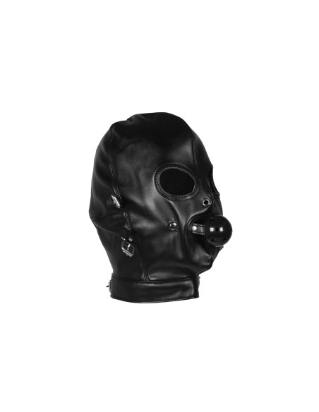 Blindfolded Mask with Breathable Ball Gag - Black